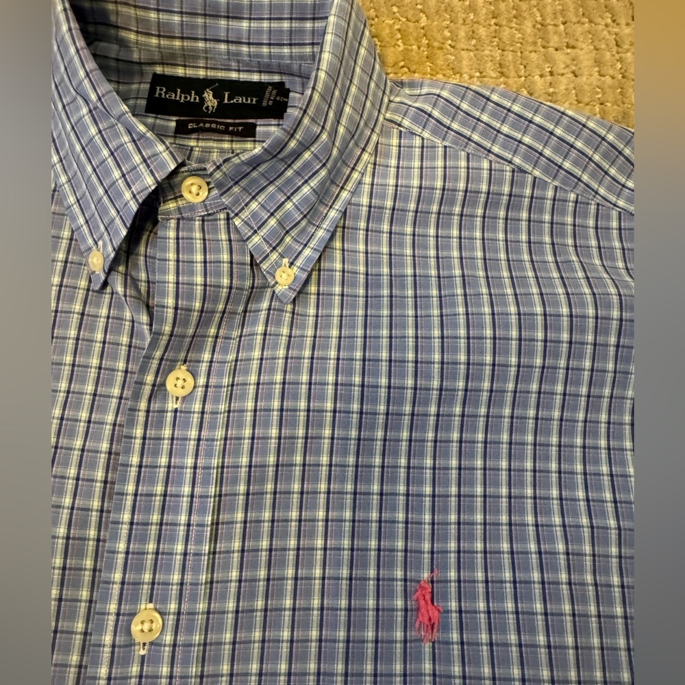 Ralph Lauren Classic Fit Oxford Button Down Polo Shirt - Medium